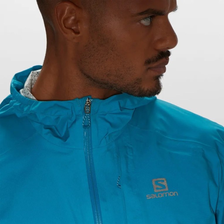 Turquoise Salomon Bonatti 2.5 L Waterproof Men's Shell Jackets | IE XF9872